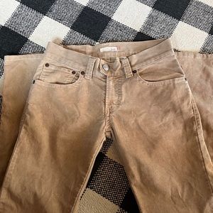 Levis 542 Jeans Womens Size 8M Corduroy Pants Low Flare Khaki Stretch Vintage